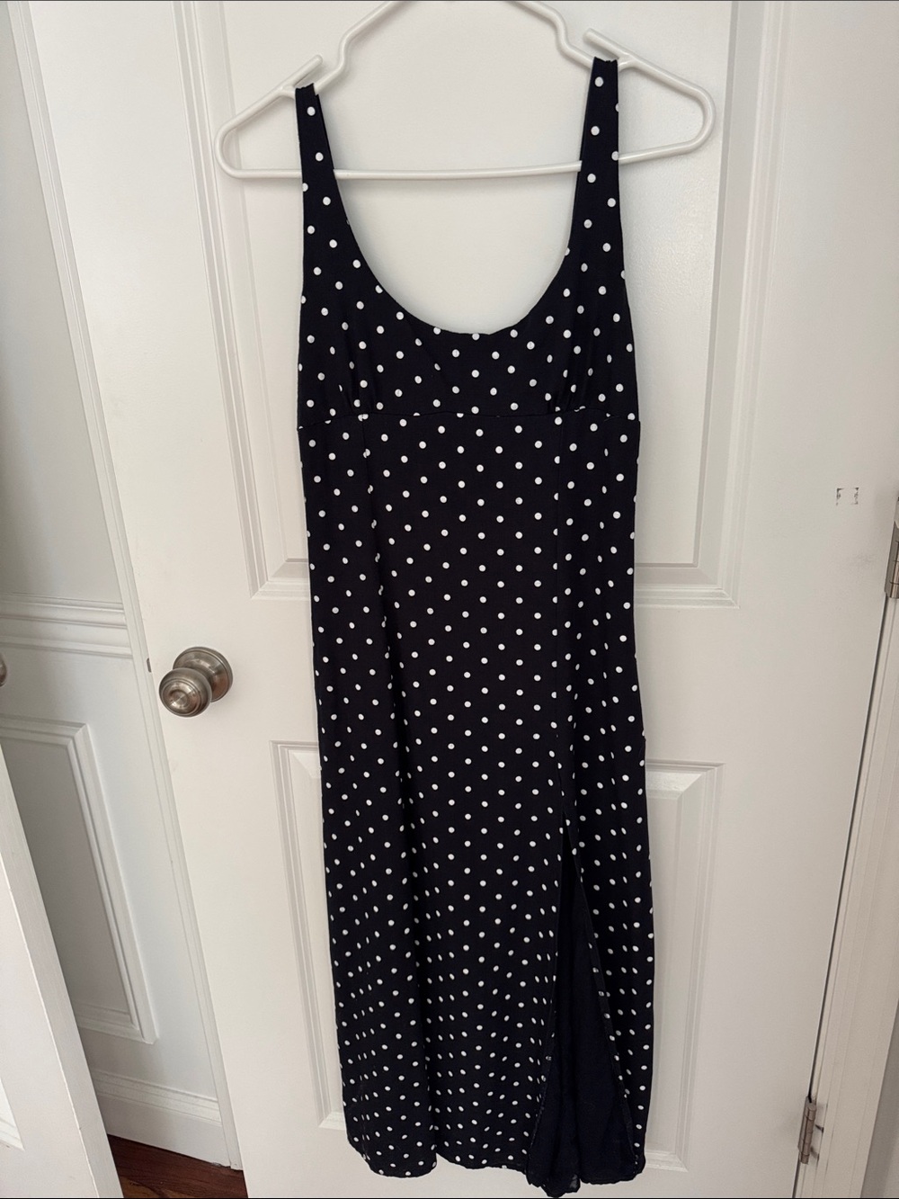 Altar'd State Black and White Polka Dot Midi Dress - Picture 2 of 5
